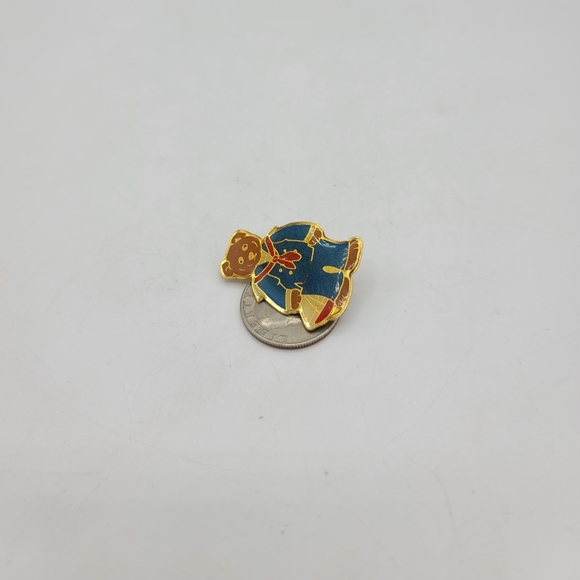 Schmid Gordon Fraser Teddy Bear Sailor Suit Sailboat Enamel Brooch Pin 80s Vtg - Picture 10 of 11